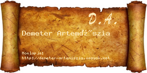 Demeter Artemíszia névjegykártya